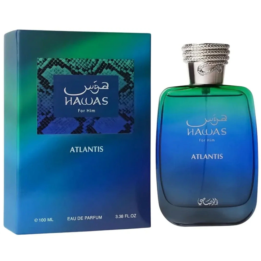 Hawas Alantis For Him by Rasasi Eau De Parfum Spray 3.38 oz 100ml