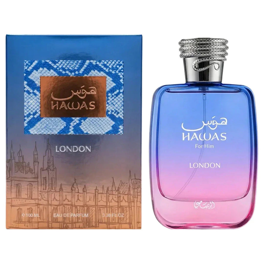 Hawas London For Him by Rasasi Eau De Parfum Spray 3.38 oz 100ml