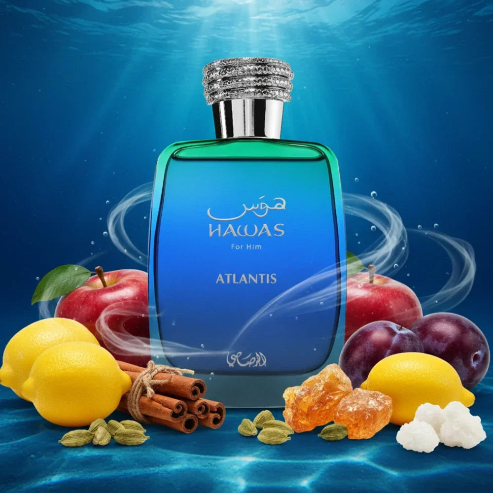 Hawas Alantis For Him by Rasasi Eau De Parfum Spray 3.38 oz 100ml