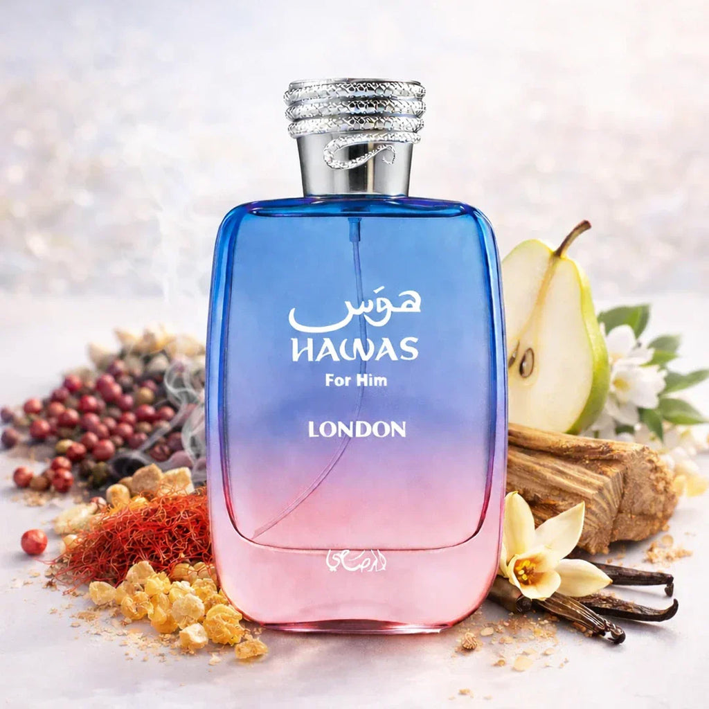 Hawas London For Him by Rasasi Eau De Parfum Spray 3.38 oz 100ml