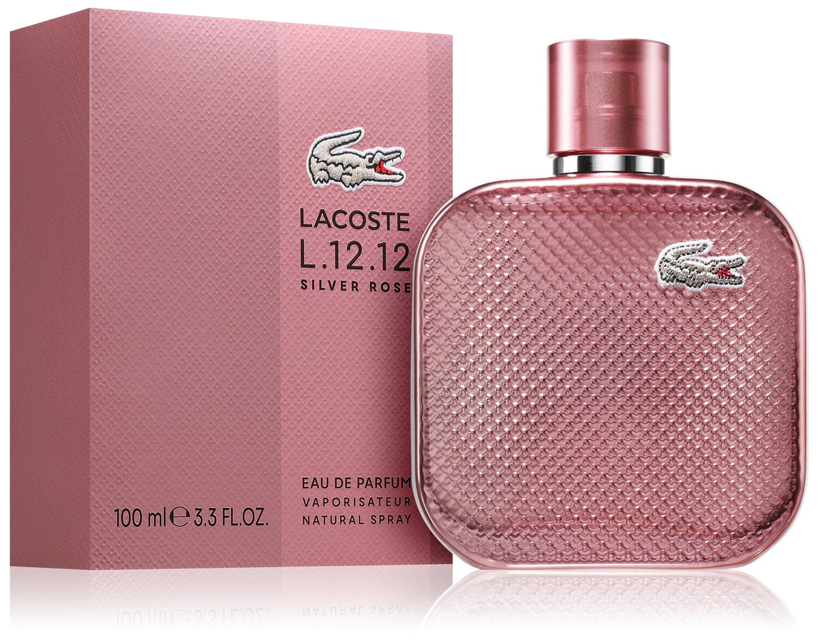 Lacoste L.12.12 Silver Rose Eau De Parfum Spray 3.3 oz 100ml